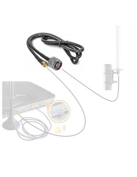 LTE antennekabel 10 meter coax N-Male naar SMA-Male
